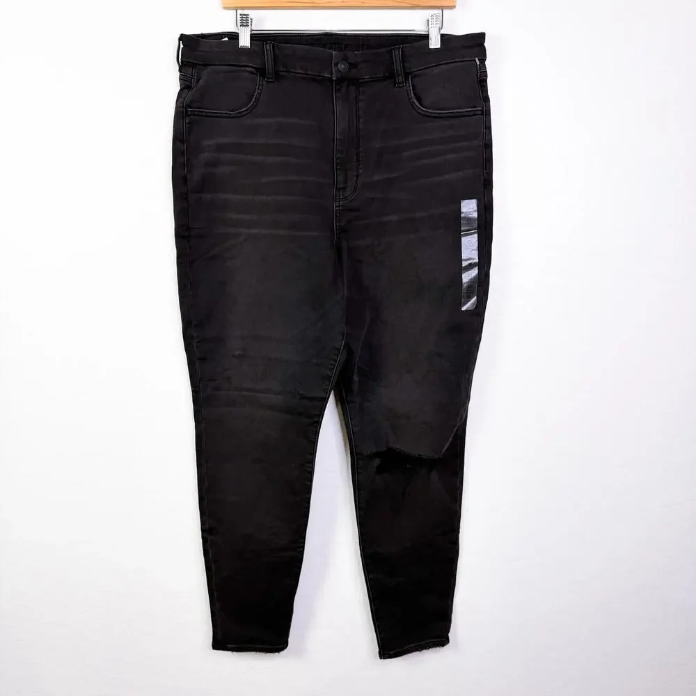 American Eagle Next Curvy Super High Rise Leggings Skinny Jeans Black sz 20 NWT